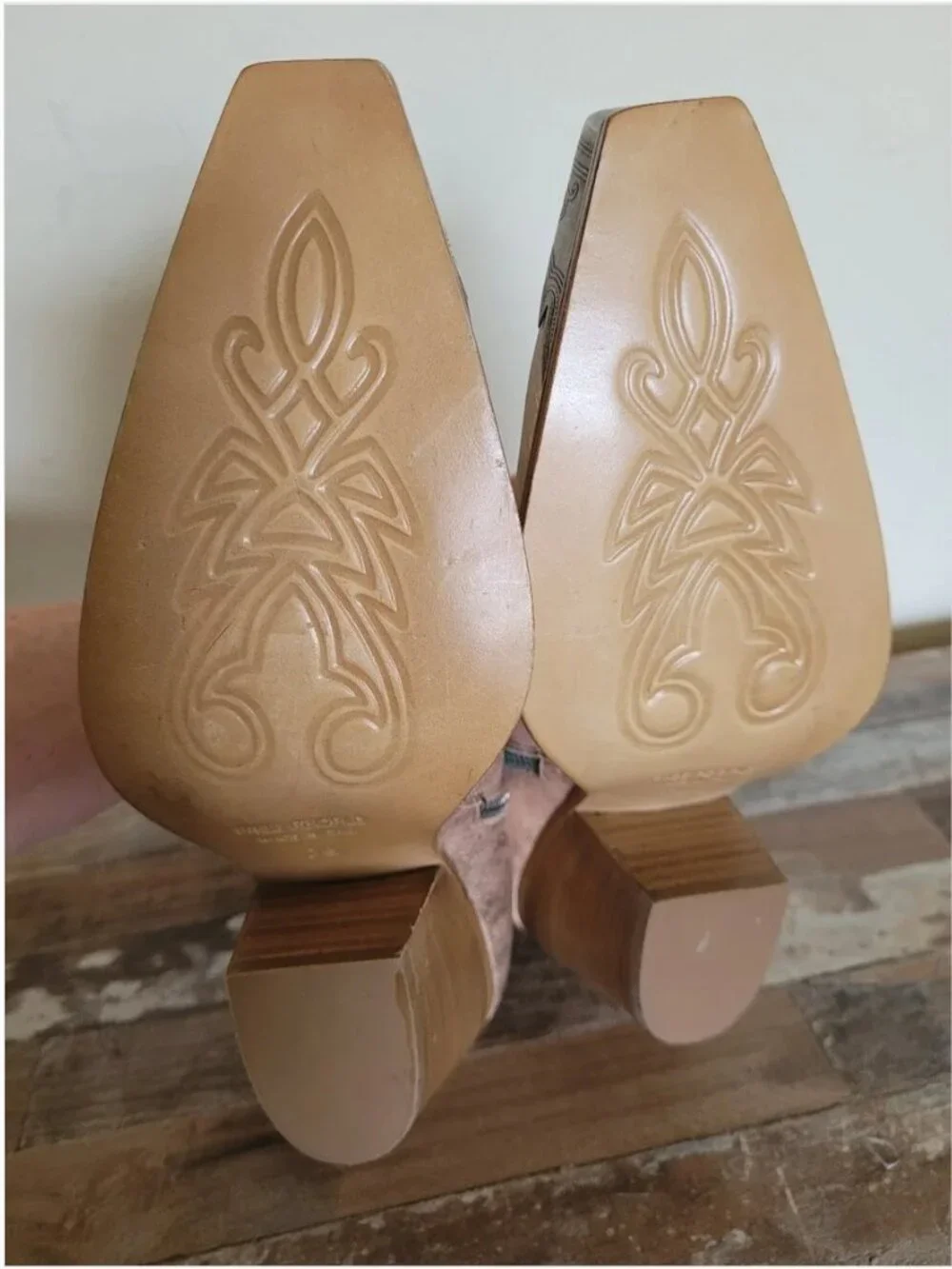 Free People Western Metallic Distressed Finish Leather Boots size 38 US 7.5